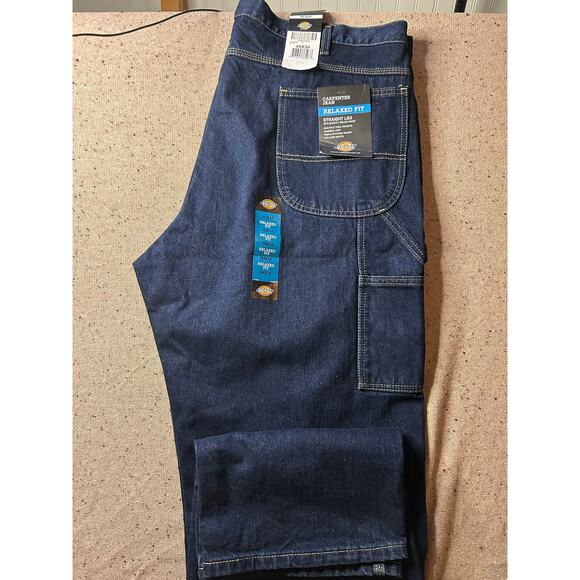 Dickies Carpenter Jeans Men’s 44x34 NWT Relaxed Fit Workwear Denim Blue - Picture 1 of 7